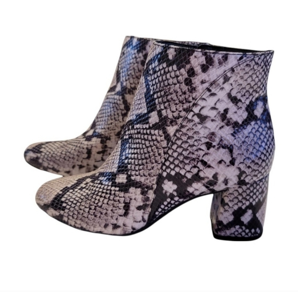 Snake Print Ankle Boots